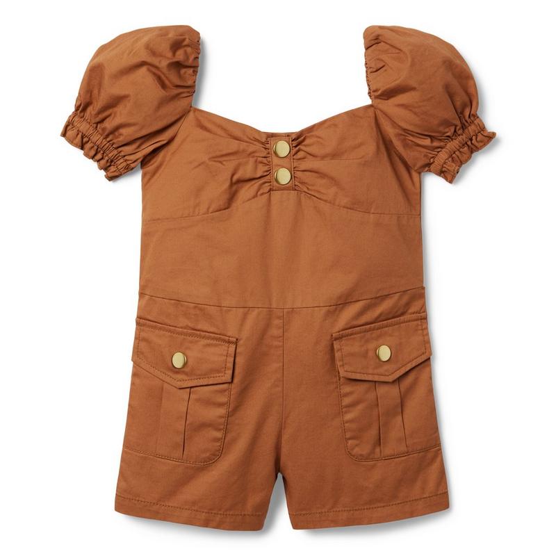 Puff Sleeve Patch Pocket Romper - Janie And Jack